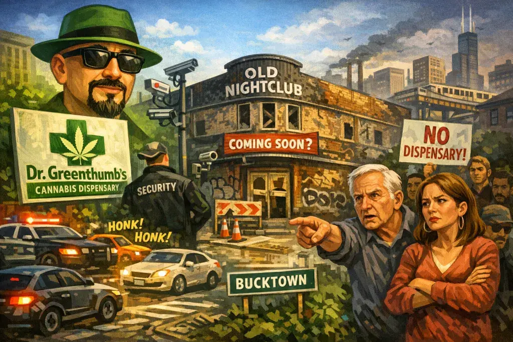 Dr. Greenthumb’s Dispensary Seeks Site of Bucktown’s Defunct Nightclub Amid Resident Pushback