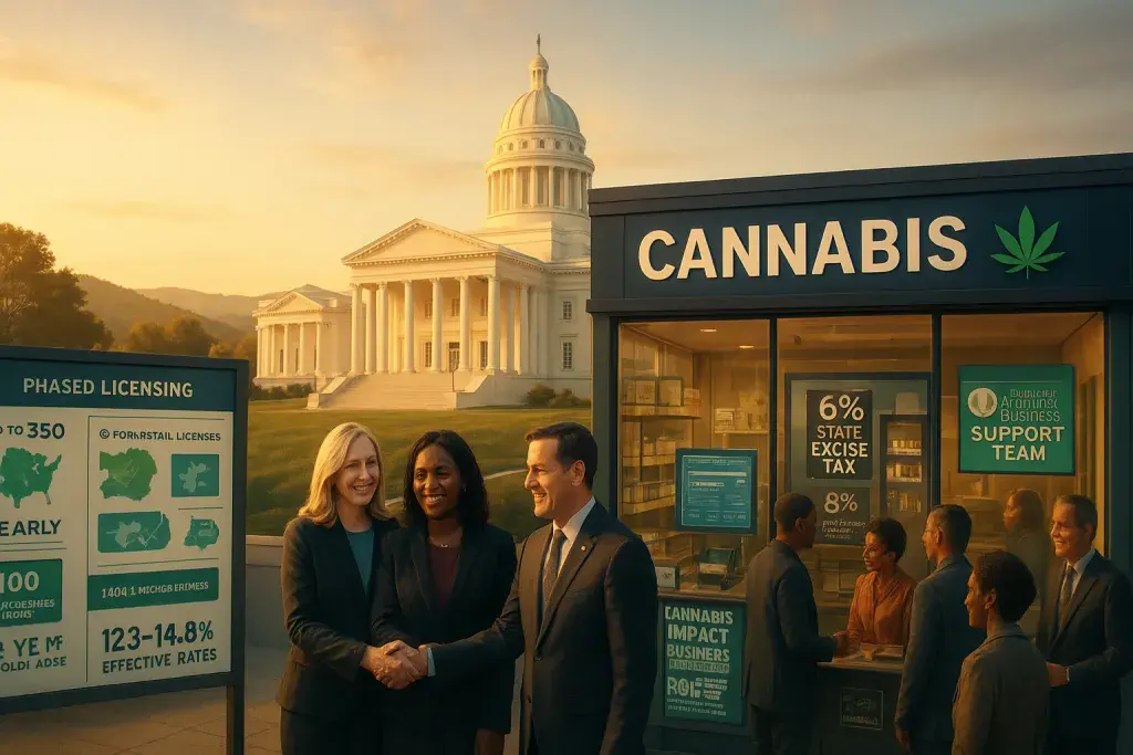 Virginia Sets 2027 Retail Cannabis Launch With Phased Licensing and Tiered Tax Structure